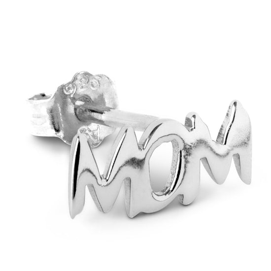 Word Mom earring sølv 1 pcs Lulu