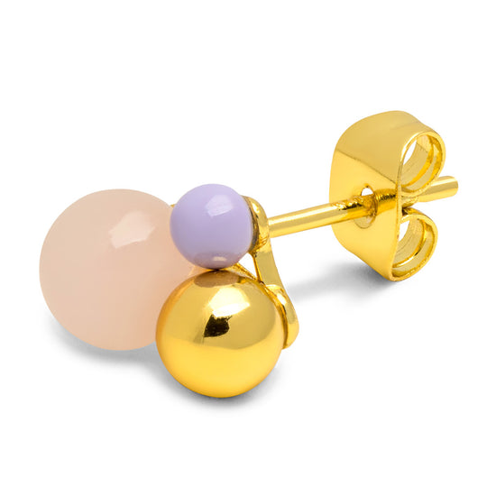 Bouquet Rose Quartz earring forgyldt 1 pcs LULU