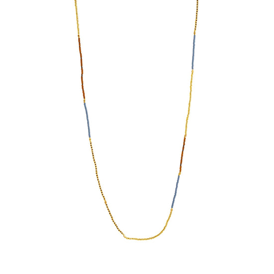 NHH - Halskæde Bumi Long Blue-Brown (01) - Ibu Jewels