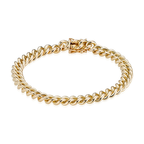 14K Panser Rund 1,45mm guld armbånd