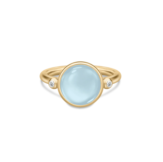 Prime ring Milky Aqua forgyldt - Julie Sandlau