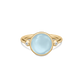 Prime ring Milky Aqua forgyldt - Julie Sandlau