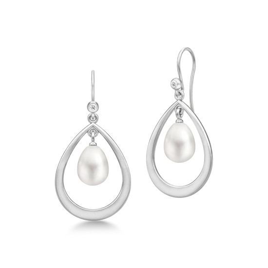 Afrodite Droplet Earrings White Pearl Julie Sandlau