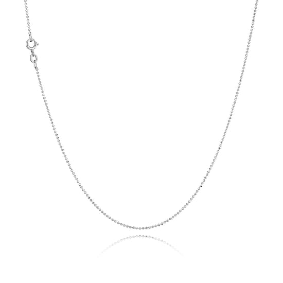 Kugle kæde 1,20mm rho. sølv