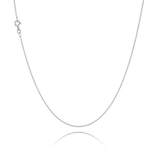 Kugle kæde 1,20mm rho. sølv halskæde