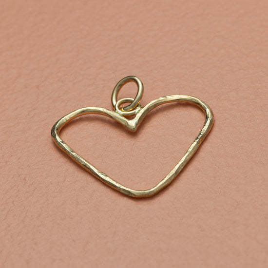 14K Love stor hjerte - vedhæng rødguld - 25x23mm - Devine by Norup