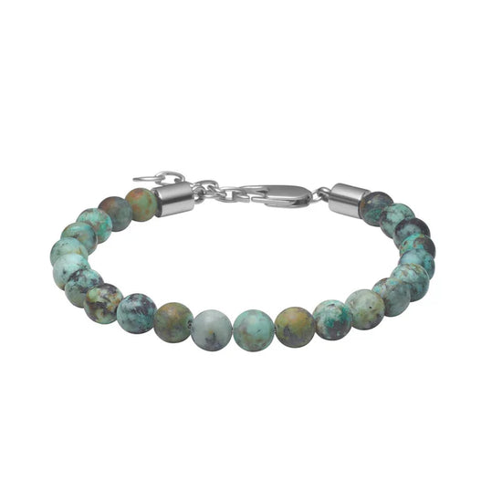 SON armbånd mat afrikansk turkis 6mm, 19cm - 23cm