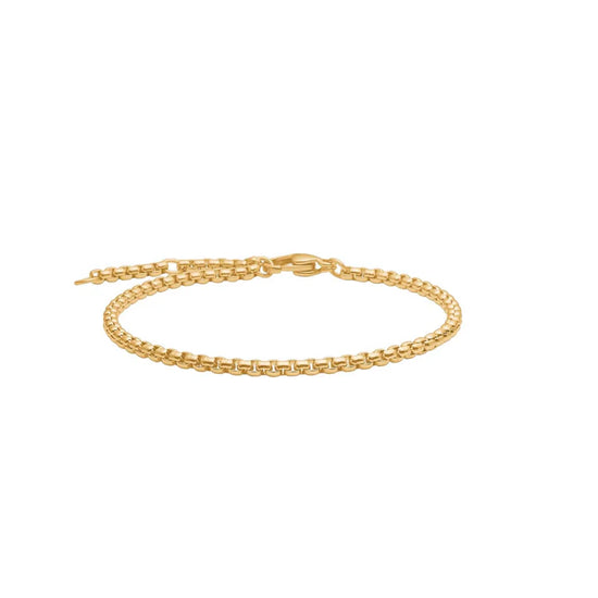 SON armbånd stål IP gold, rund venezia 16+3cm