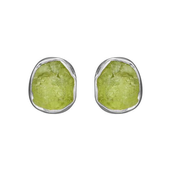Siv Raw Peridot ørestikker Silver By Birdie