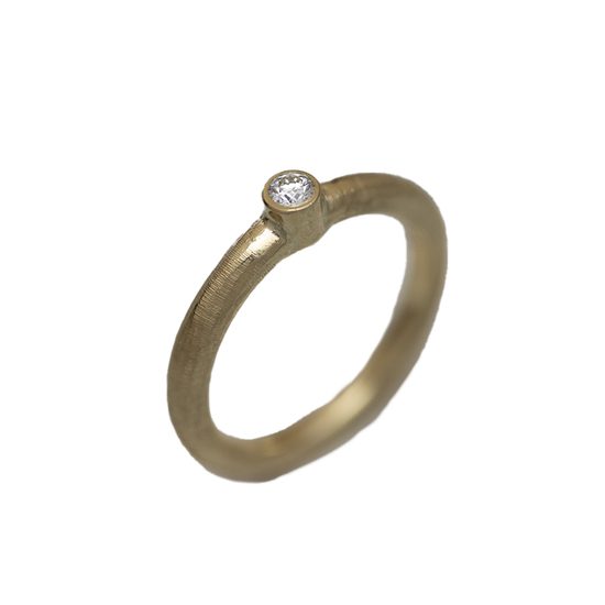 14K Charlotte ring rødguld 0,10ct sand overflade - Devine by Norup