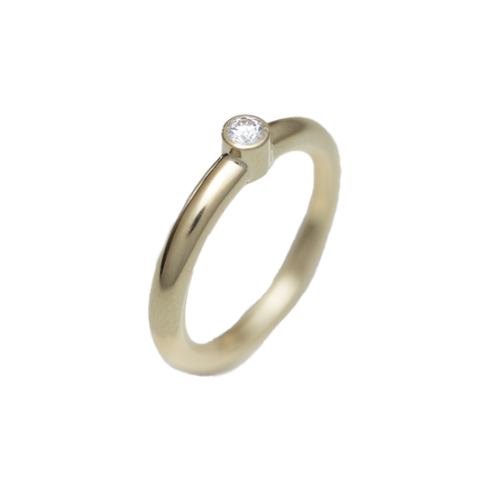 14K Charlotte ring rødguld 0,10ct blank overflade - Devine by Norup