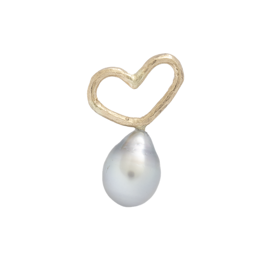 14Kt. Hjerte vedhæng m. Tahiti perle - Devine by Norup