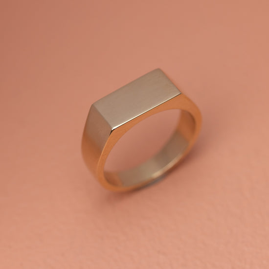 14K Ring blank top rødguld  - Devine by Norup