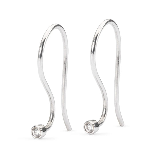 Ørekroge med brillanter sølv - Trollbeads