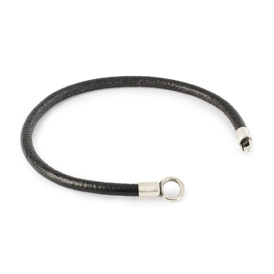 Lædersnor armbånd sort - Trollbeads