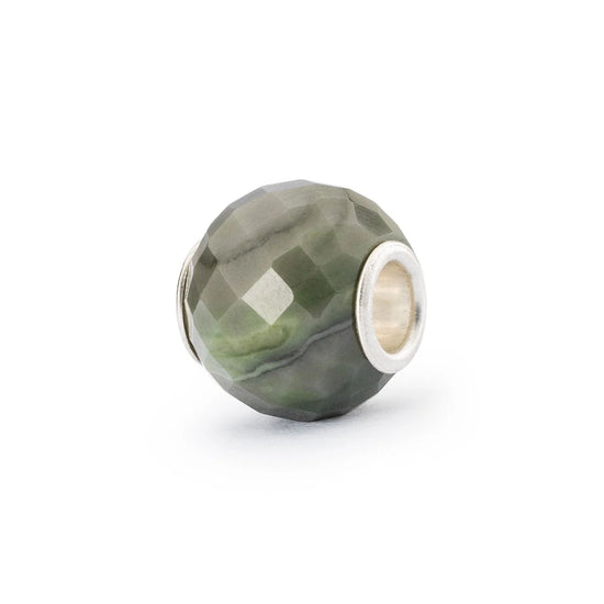 Rund grøn calcit facet kugle - Trollbeads