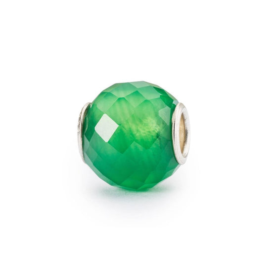 Rund grøn onyks facet kugle - Trollbeads