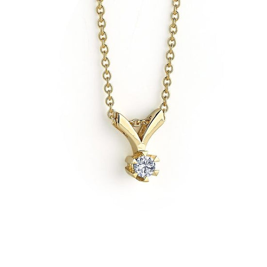 14K Star Vedhæng 0,05ct W-si RG Nuran