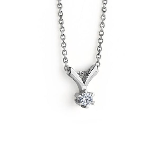 14kt. Star Vedhæng Hvidguld m.0,20ct. W-si - Nuran