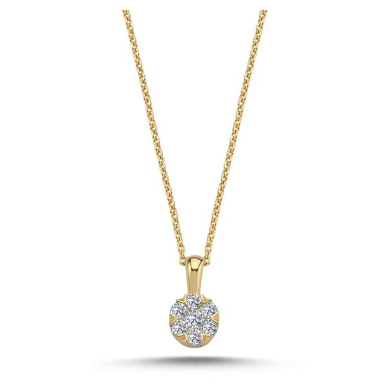14kt. FLORA vedhæng 0,05+6x0,02ct. W-si Nuran
