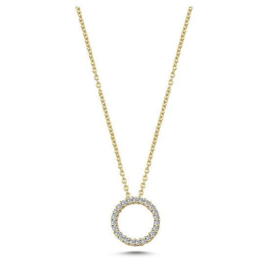 14kt. Cirkel vedhæng lille 0,14ct W-si Nuran