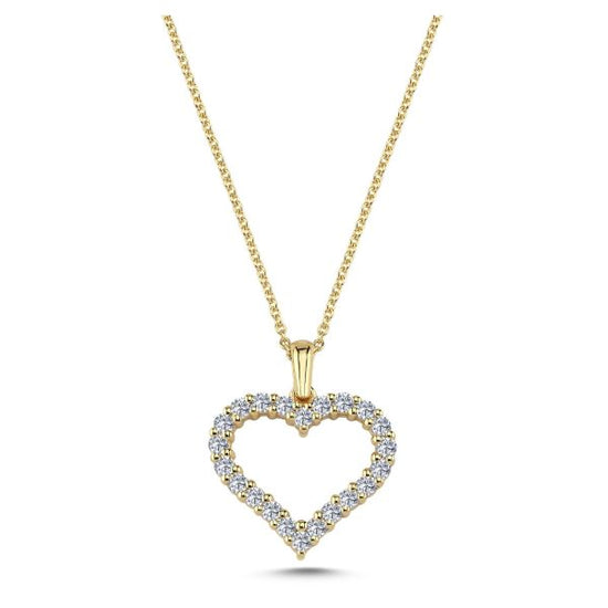 14Kt. Hjerte vedhæng 22x0,03ct W-SI Nuran