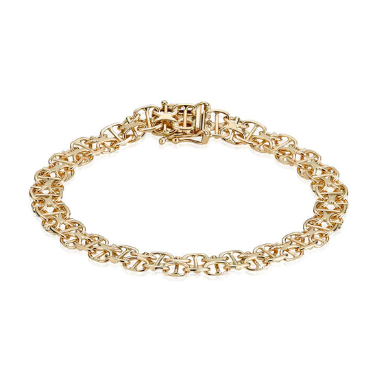 14K X/Med Stav 0,80mm 6,5mm 2 rækker armbånd BNH