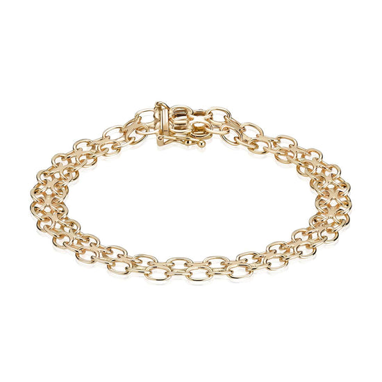 14K X/Uden stav 0,80mm 2 rk. 6,5mm guld armbånd