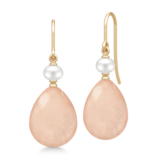 14Kt. Elina Earrings Rosy Moonstone - Julie Sandlau