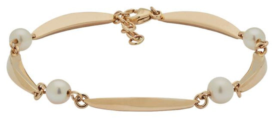 8kt. banan & perle(FVP)armbånd 18+2cm Siersbøl