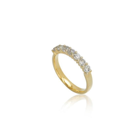 14K Aligned ring LG 0,70ct ialt DEF/VS rødguld