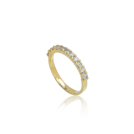 14K LG 0,55ct ialt DEF/VS Aligned ring rødguld