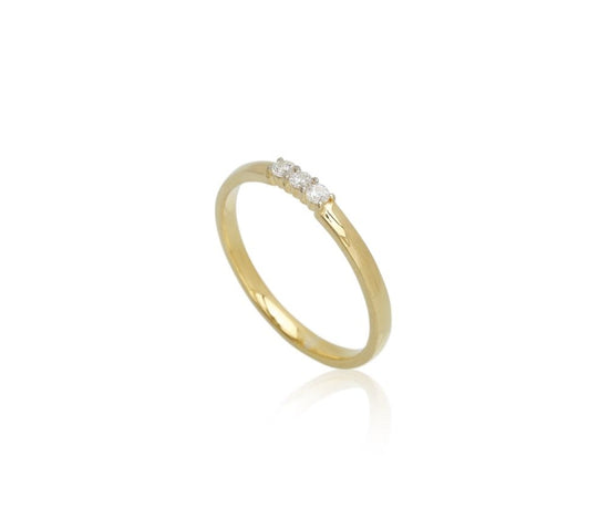 8K LG Aligned ring 3x0,03ct DEF/VS rødguld