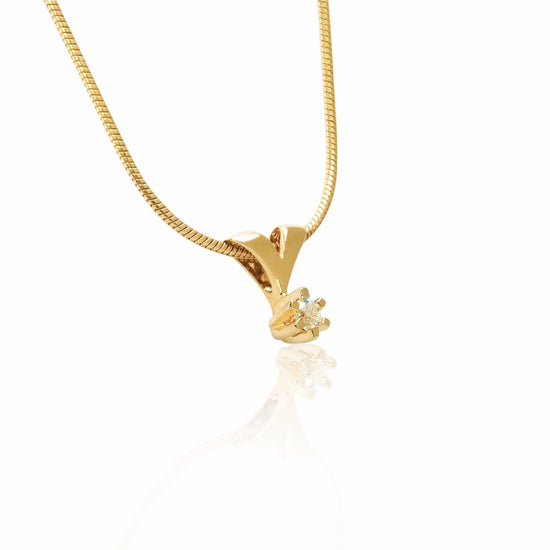 14K Brillanz vedhæng 0,05ct W-Tca/SI rødguld