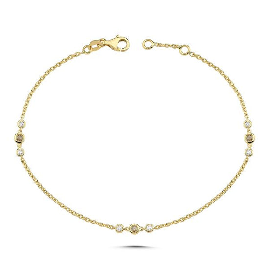 14kt. Champagne armbånd 3x0,03ct. + 6x0,02ct. W-si Nuran