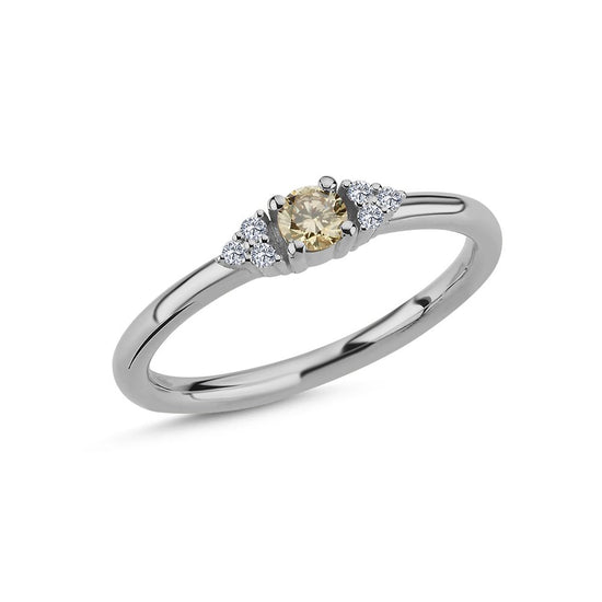 14kt. Champagne ring HVG 0,15ct.  + 0,06ct. W-si Nuran
