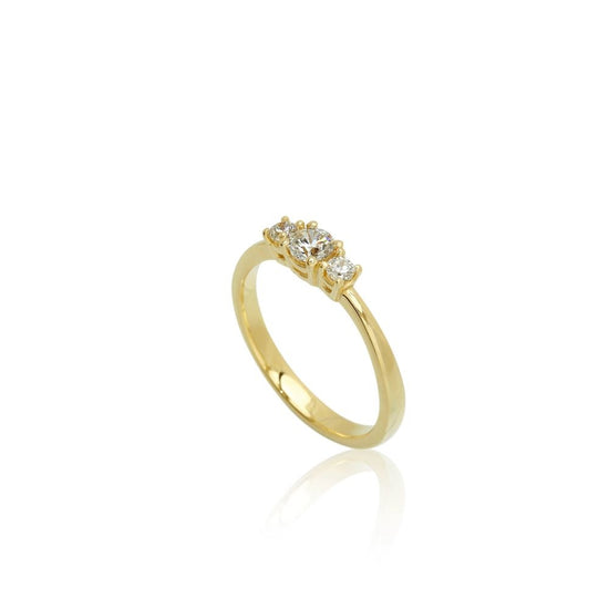 14K LG Grace ring 1x0,25ct + 2x0,05ct F-G/SIS Rødguld