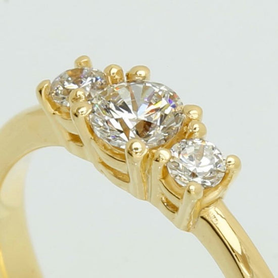 14K LG Grace ring 1x0,25ct + 2x0,05ct F-G/SIS Rødguld