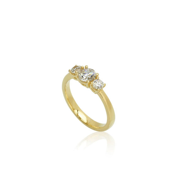 14K LG 0,50ct + 2x0,10ct F-G/SI Grace ring