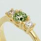 14K Grace ring LG m. grøn 0,25ct + 2x0,05ct DEF/VS Rødguld