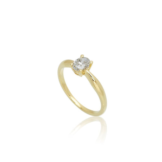 14kt. LG 0,50 ct DEF/VS Oval cut ring Rødguld