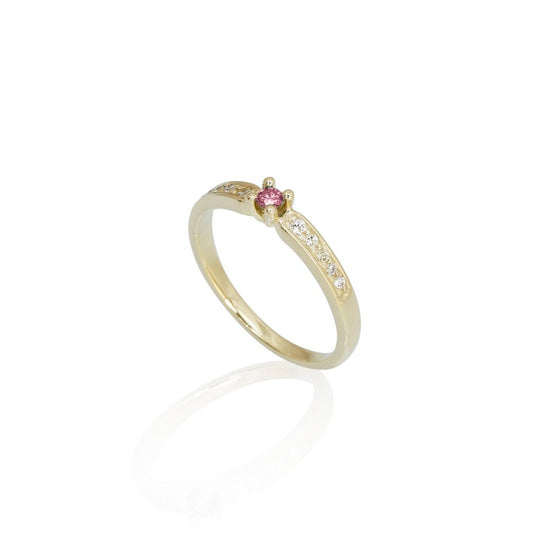 8Kt. Luxuz ring LG 0,05+10*0,01ct Hvid F-G/SI