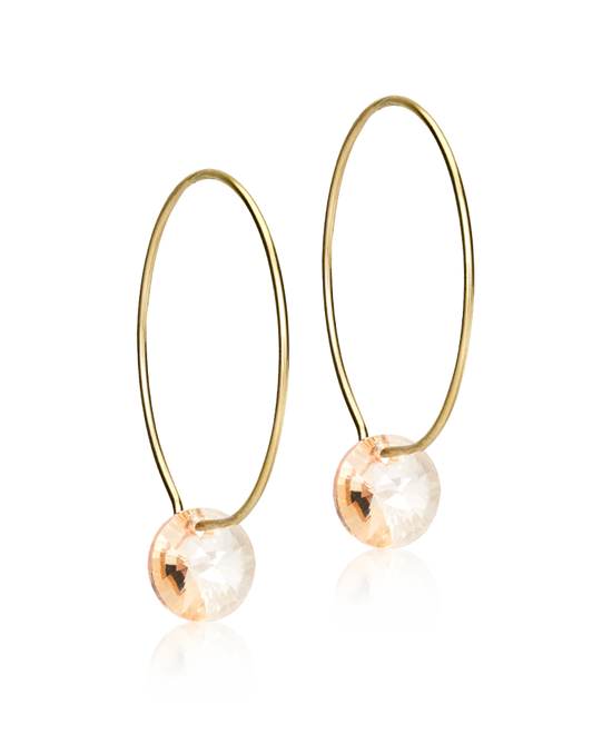 GT Ear Ring 25 mm, Round 8 mm, Golden shadow