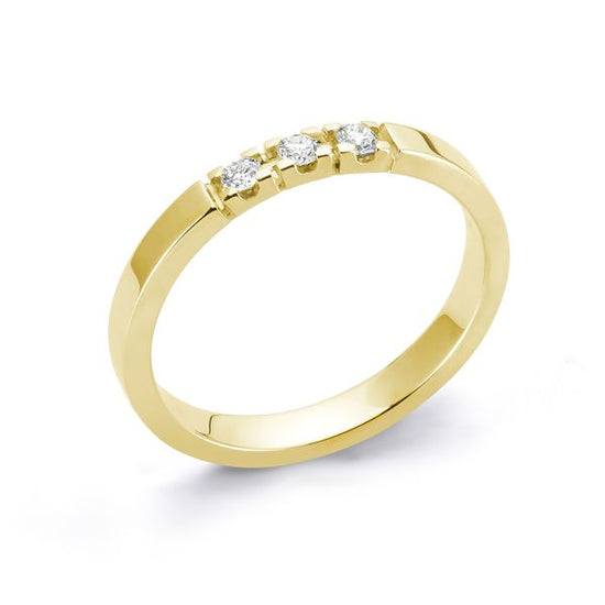 8K Promise 3x0,04ct. W-si Alliancering Kantet