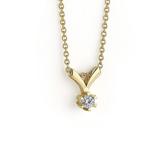 14kt. Star Vedhæng Rødguld m.0,03ct. W-si - Nuran