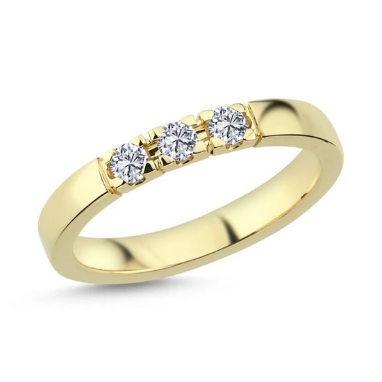 14K Unite 3*0,11ct W-SI alliancering rødguld Nuran
