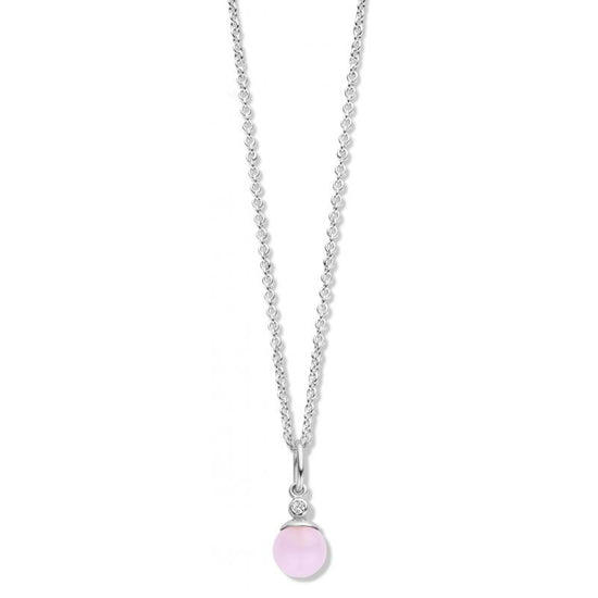Figaro vedhæng 6mm pink sølv CZ Spirit Icons