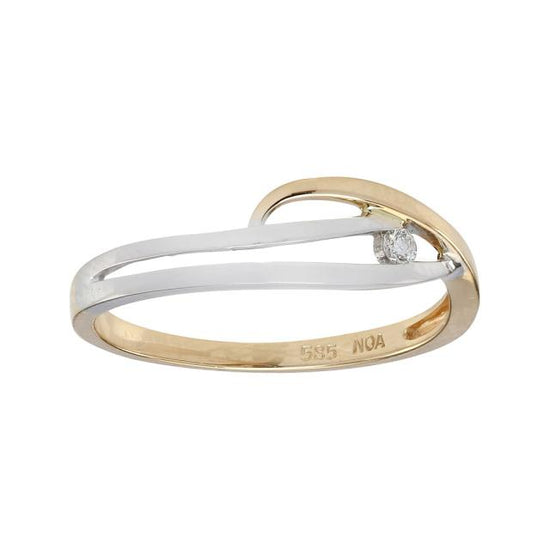 14K ring, bicolor m. 0,035ct TW/SI
