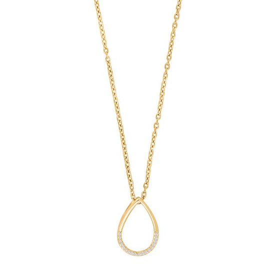 14kt. guldvedhæng m/dia. 0.03ct W/SI + fg kæde