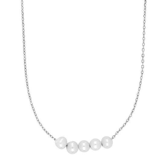 Rhod. sølvhalskæde PEARL52